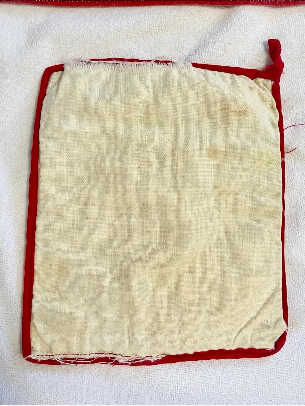 Vintage Handmade Red Kitchen Toaster Cover and Cute Kitten Potholder